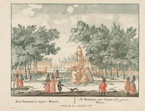 The Venus fountain in the large garden of Het Loo Palace, Jan van Call (I), 1694 - 1697 Canvas Print