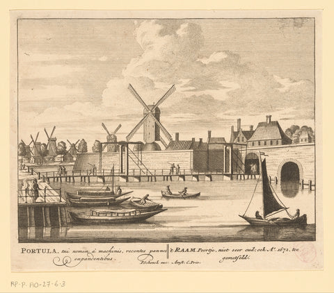 View of the Raampoort in Amsterdam, anonymous, 1757 - 1766 Canvas Print