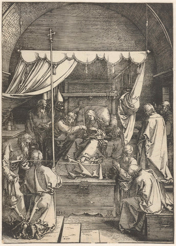 Deathbed of Maria, Albrecht Dürer, 1510 Canvas Print