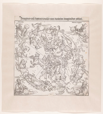 Sky map of the northern hemisphere, Albrecht Dürer, 1515 Canvas Print