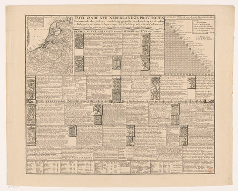 Map of the Seventeen Provinces with explanation, Caspar Specht, c. 1724 Canvas Print