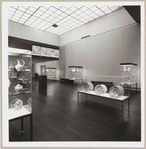 Room with various objects in display cases, c. 1973 Canvas Print