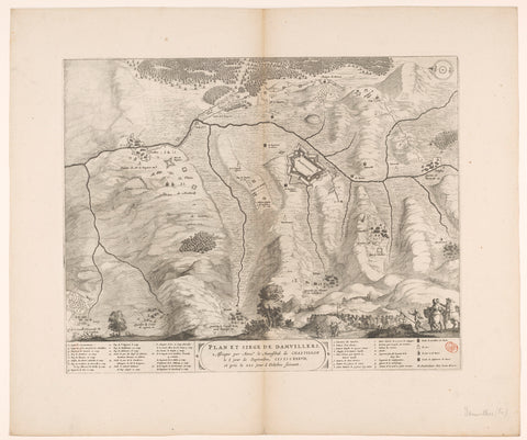 Map of the Siege and Conquest of Damvillers, 1637, anonymous, 1652 Canvas Print