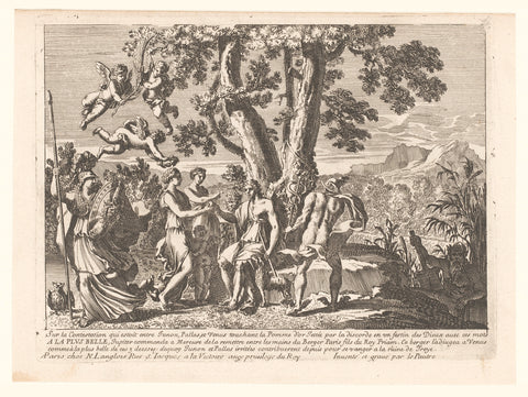 Judgement of Paris, Jean Lepautre, 1650 - 1682 Canvas Print