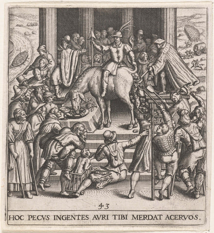 Ezel die goudstukken schijt, Johann Theodor de Bry, 1596 Canvas Print