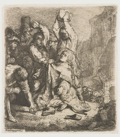 The stoning of St Stephen, Rembrandt van Rijn, 1635 Canvas Print