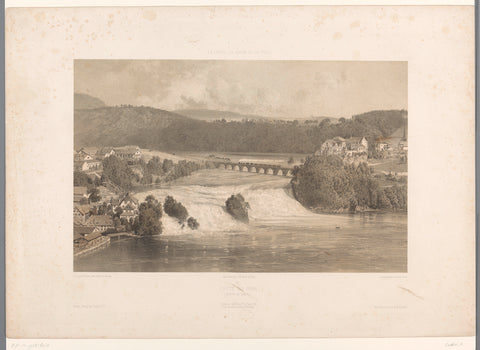 Landscape with Rheinfall at Schaffhausen, Eugène Cicéri, 1859 Canvas Print