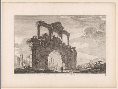 View of hadrian's Gate, Jacques-Philippe Le Bas, 1758 Canvas Print