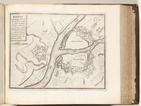 Map of Bayonne, ca. 1693-1696, anonymous, 1693 - 1696 Canvas Print