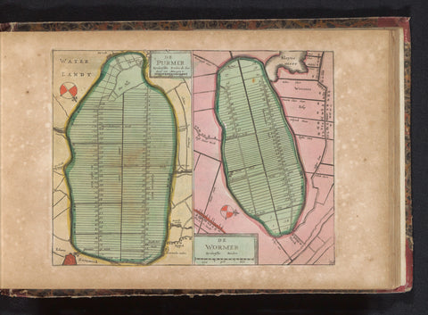 Maps of the reclaimed Purmer and Wormer, anonymous, 1735 Canvas Print