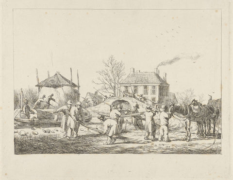 Farmers confirm a road, siege of Naarden 1813-1814, Pieter Gerardus van Os, 1813 - 1814 Canvas Print