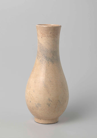 Pear-shaped vase with a crackled cream-colored glaze, anonymous, c. 1700 - c. 1799 Canvas Print