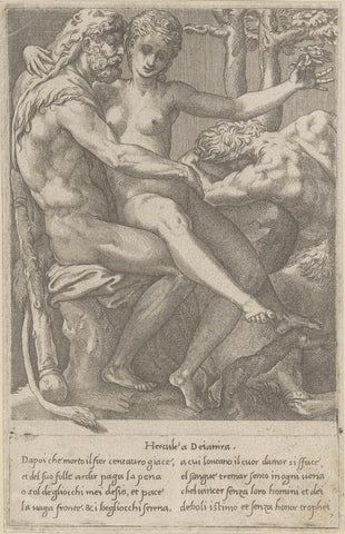 Hercules and Deïanira, Giovanni Jacopo Caraglio, 1515 - 1565 Canvas Print