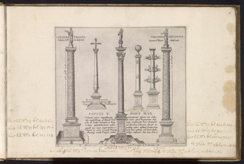 Herdenkingszuilen, Matthäus Greuter, 1618 Canvas Print