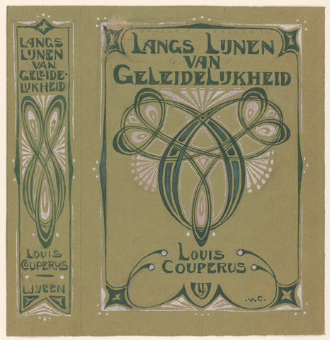 Binding design for: Louis Couperus, Along lines of gradualism, 1900, Johann Georg of Caspel, in or before 1900 Canvas Print
