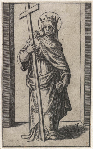 Saint Helena with cross, Marcantonio Raimondi, 1500 - 1527 Canvas Print