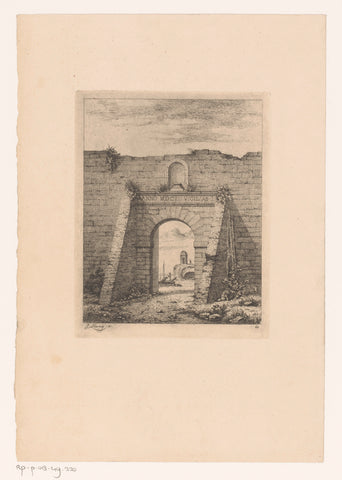 Poort in de stadsmuur van Sint-Laureins in Antwerpen, Jean Théodore Joseph Linnig, 1868 Canvas Print