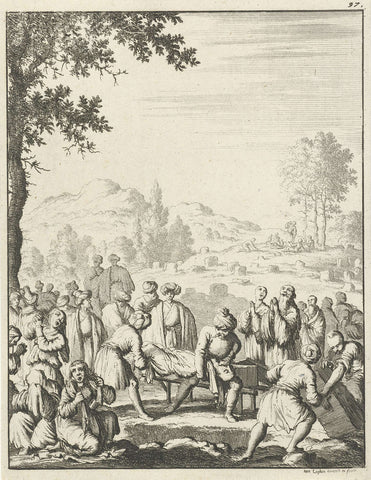 Turkish funeral, Jan Luyken, 1681 Canvas Print