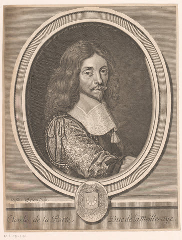 Portret van Charles de la Porte, Claude Duflos, 1675 - 1727 Canvas Print