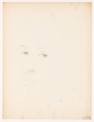 Unfinished self-portrait, spring 1942, Cor van Teeseling, 1942 Canvas Print