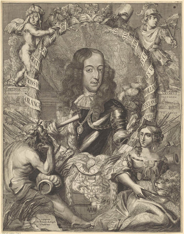 Portrait of William III, Prince of Orange, anonymous, 1670 - 1708 Canvas Print