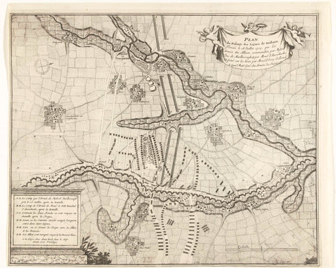 Breaking through the French lines in Brabant, 1705, Jan van Call (II), 1705 Canvas Print