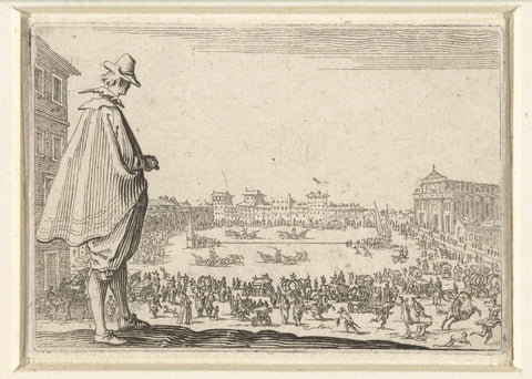 Man in hat at Piazza Santa Maria Novella in Florence, Jacques Callot, 1621 Canvas Print