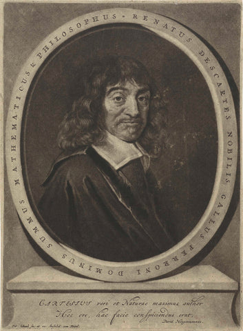 Portrait of René Descartes, Pieter Schenk (I), 1670 - 1713 Canvas Print