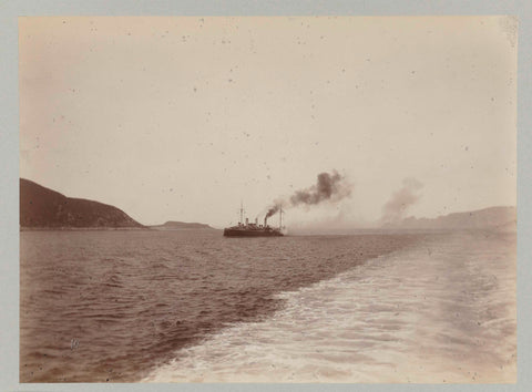 Stoomschip op zee, Paul Güssfeldt (attributed to), 1889 Canvas Print