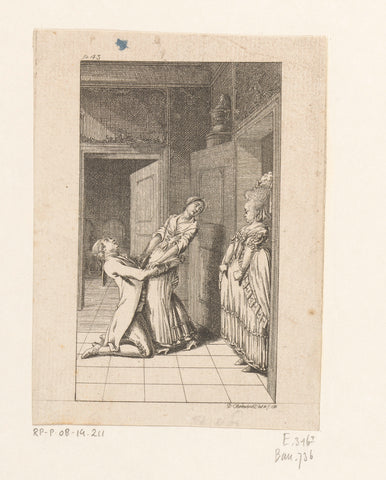 Meta catches Syrup harassing a chambermaid, Daniel Nikolaus Chodowiecki, 1780 Canvas Print