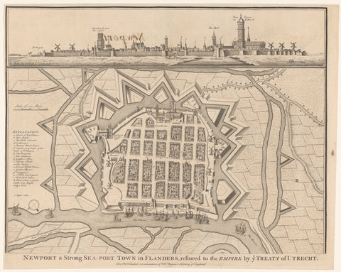 Map of Nieuwpoort, Isaac Basire, 1751 - 1762 Canvas Print