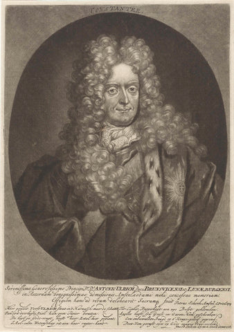 Portrait of Anton Ulrich, Duke of Brunswick-Luneburg, Pieter Schenk (I), 1704 Canvas Print