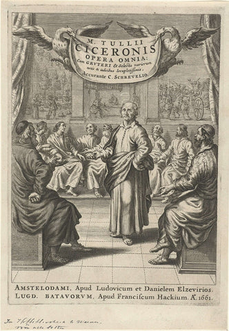 Cicero and debating figures, Theodor Matham, 1661 Canvas Print