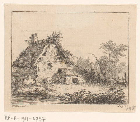 Rural house in a landscape, Sauveur Legros, 1764 - 1834 Canvas Print