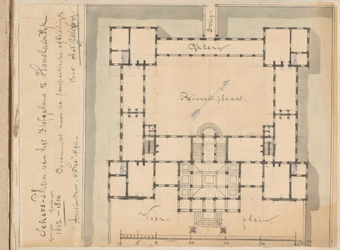 Map of Honselaarsdijk Palace, A.N. Godefroy, 1890 Canvas Print