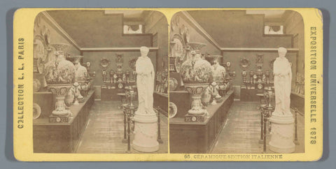 Ceramics department of the Italian pavilion at the World's Fair of 1878, anonymous, 1878 Canvas Print