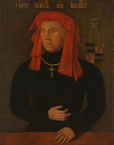 Portrait of Frank van Borselen, Lord of Sint Maartensdijk and Stadtholder of Holland, fourth Husband of Jacoba of Bavaria, Countess of Holland and Zeeland (Jacqueline, Countess of Hainaut), anonymous, after c. 1480 Canvas Print