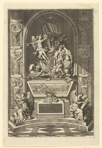 Tomb monument for William III, Prince of Orange, 1702, anonymous, 1702 Canvas Print