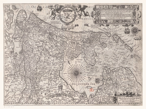 Map of the county of Holland, Pieter van der Keere (possibly), 1622 Canvas Print