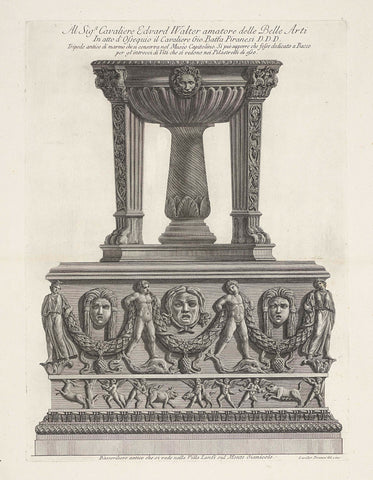 Tripod op een sokkel met reliefs, Giovanni Battista Piranesi, 1778 Canvas Print