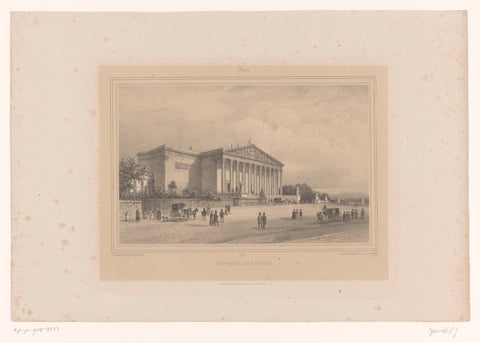 View of the Palais Bourbon, Louis-Julien Jacottet, 1838 Canvas Print