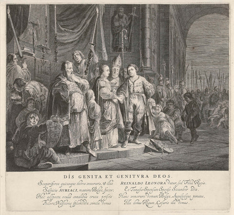 Tableau vivant with the marriage of Reinald II of Gelre and Eleanor of England in 1332, Pieter Nolpe, 1642 Canvas Print