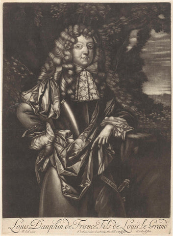 Portret van Lodewijk, dauphin van Frankrijk, Pieter Schenk (I), 1670 - 1713 Canvas Print