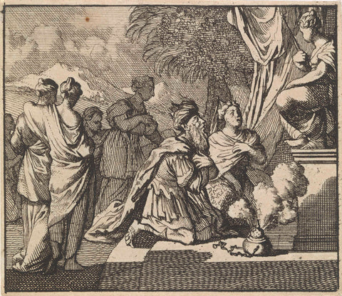 Idolatry of Solomon, Caspar Luyken, 1698 Canvas Print