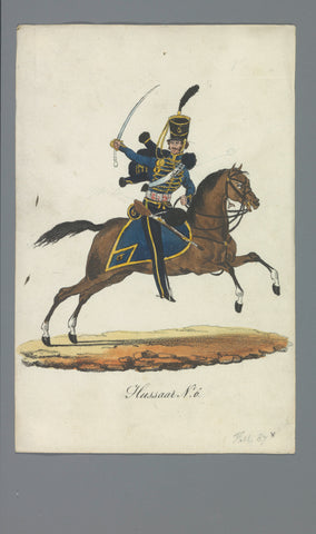 Hussaar No. 6, Albertus Verhoesen (attributed to), 1835 - 1850 Canvas Print