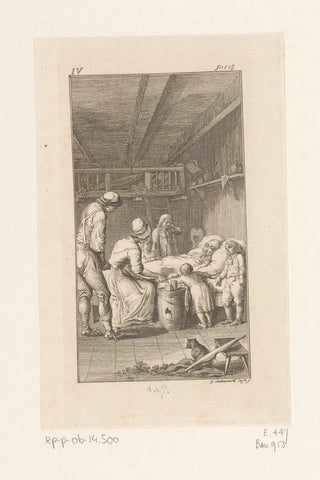 Gertrude to the deathbed of Catharina, Daniel Nikolaus Chodowiecki, 1782 Canvas Print