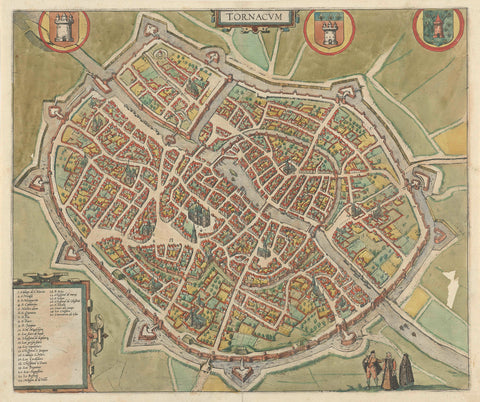 Map of Tournai, Frans Hogenberg, 1588 Canvas Print