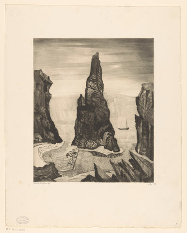 Saint Christopher with the Christ Child on Belle-Île-en-Mer, Lodewijk Schelfhout, 1927 Canvas Print