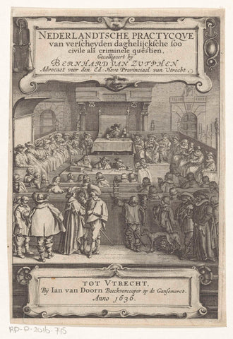 Face in a courtroom, anonymous, 1636 Canvas Print