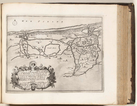 Map of the Flemish coast between Dunkirk and Nieuwpoort, ca. 1693-1696, anonymous, 1693 - 1696 Canvas Print